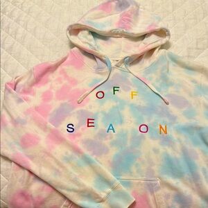 Tie-Dye Hoodie with Colorful Lettering